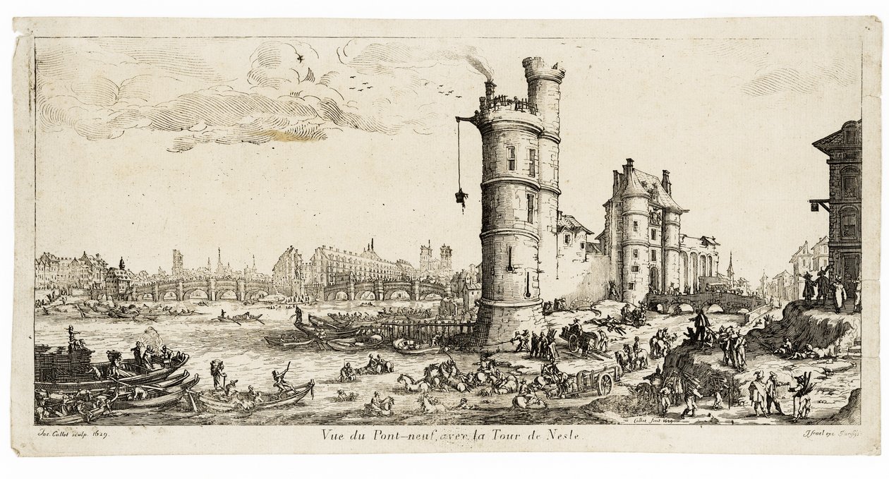 Ansicht der Pont Neuf und der Tour de Nesle von Jacques Callot