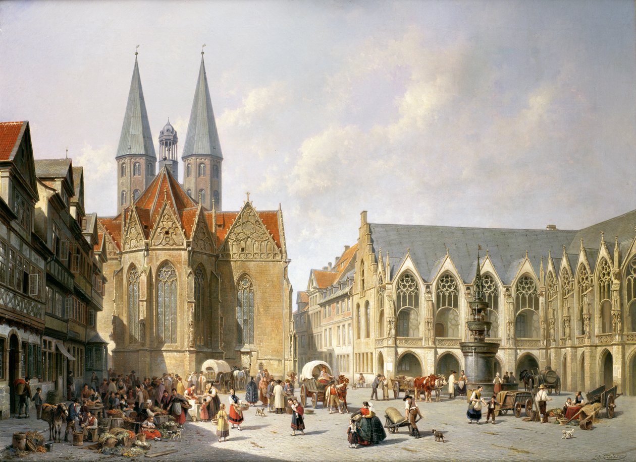 Der Alte Marktplatz, Braunschweig, 1890 von Jacques Carabain