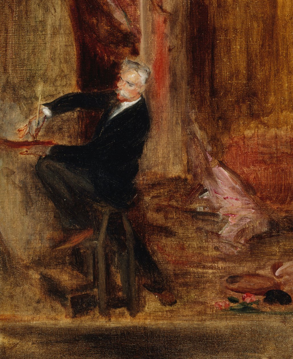 Porträt von Jules Chéret 1836-1933 in seinem Atelier, 1892 von Jacques Emile Blanche