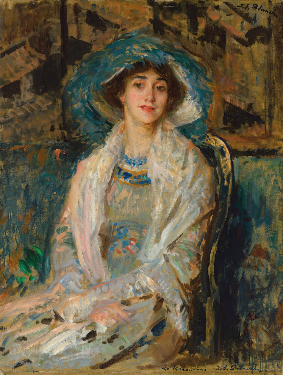 Porträt der Balletttänzerin Tamara Karsavina von Jacques Emile Blanche