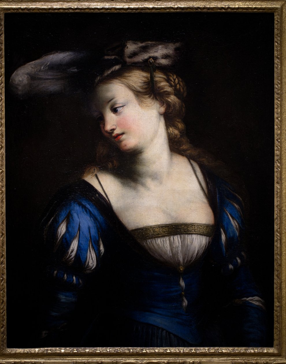 Junge Frau im blauen Mieder von Jacques Francois Courtin