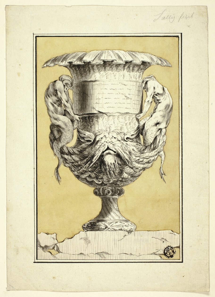 Monumentale Vase mit anthropomorphen Figuren von Jacques Francois Joseph Saly