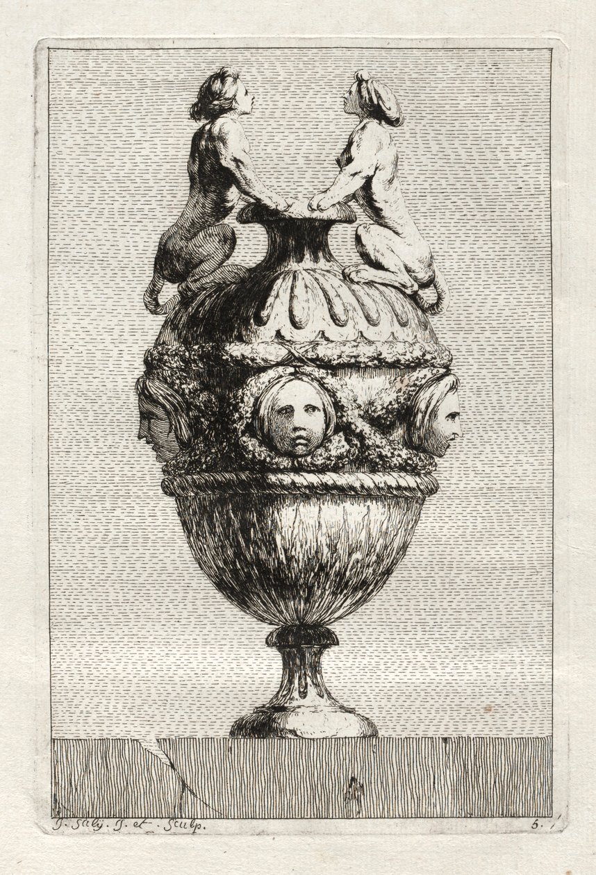 Vasen-Suite: Platte 5, 1746 von Jacques Francois Joseph Saly