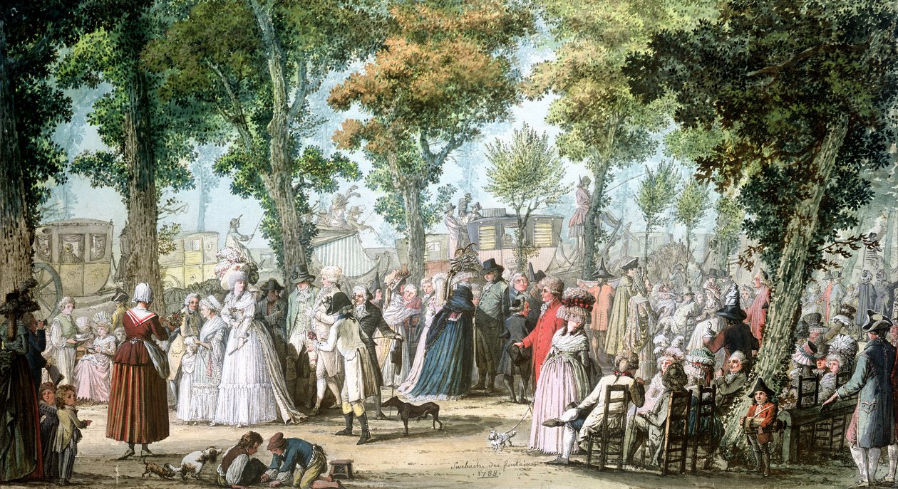 Spaziergang am Boulevard du Temple, 1788 von Jacques Francois Joseph Swebach