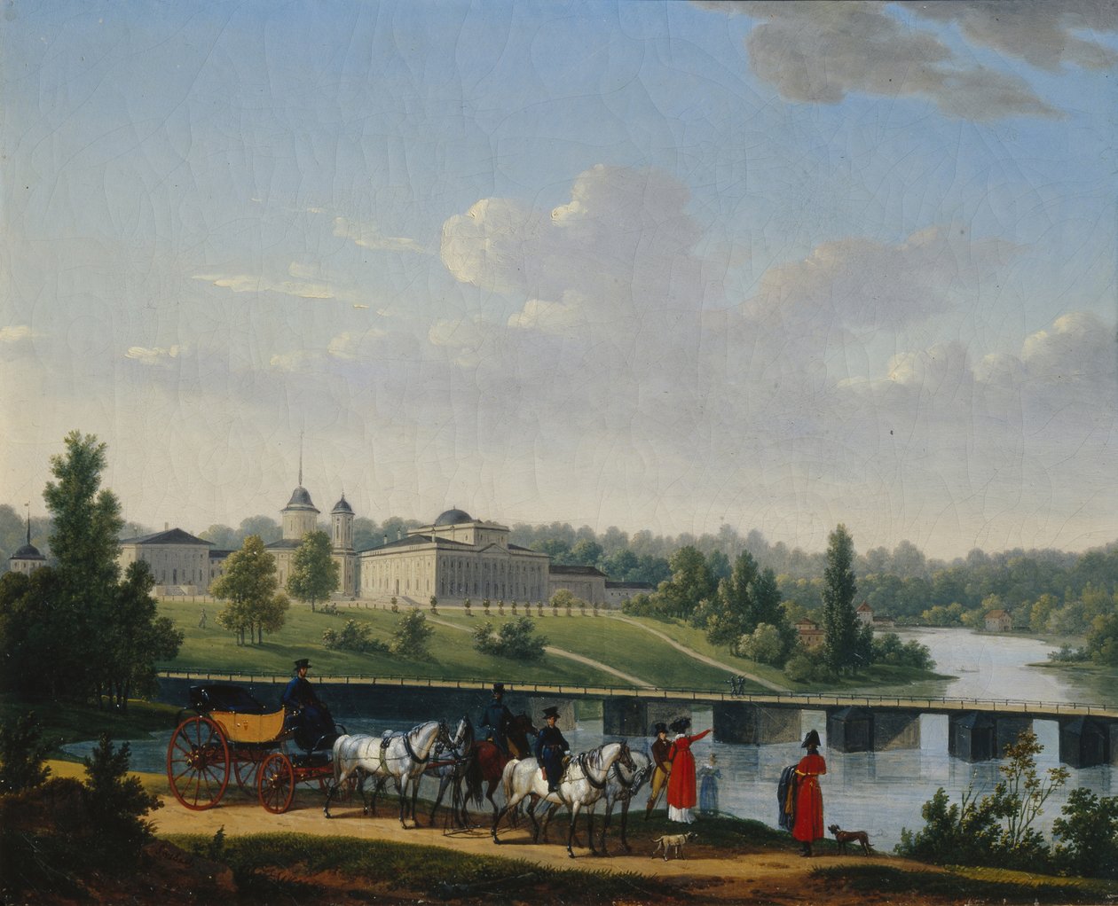 Der Spaziergang. Das Anwesen der Golizyns Pekhra-Jakovlevskoye, 1820 von Jacques Francois Joseph Swebach