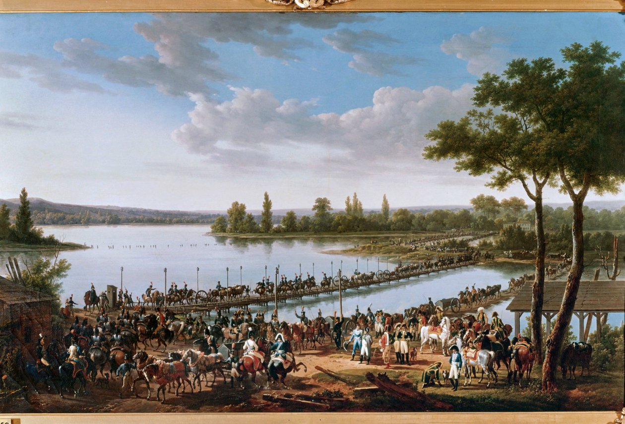 Der Übergang der Donau durch Napoleon vor der Schlacht von Wagram von Jacques Francois Joseph Swebach