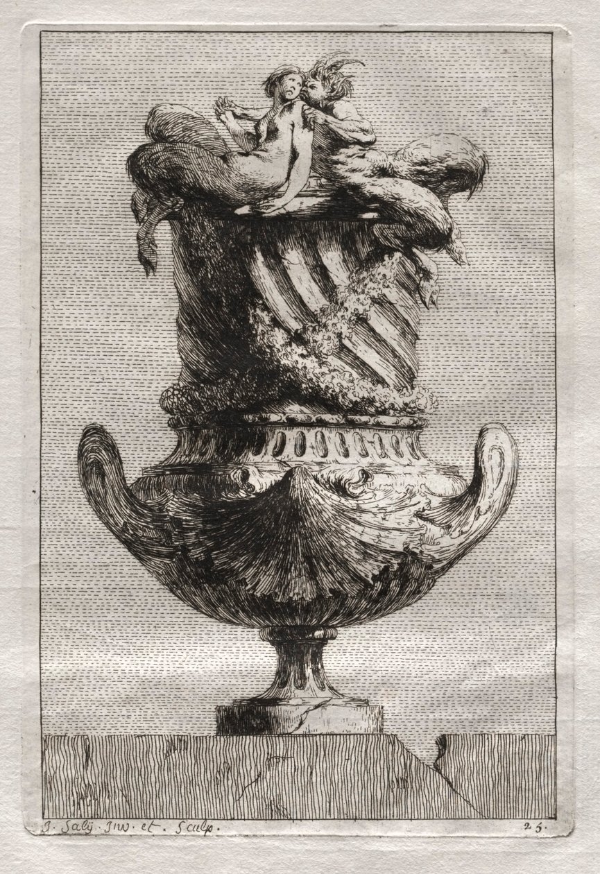 Suite von Vasen: Tafel 25 von Jacques François Saly