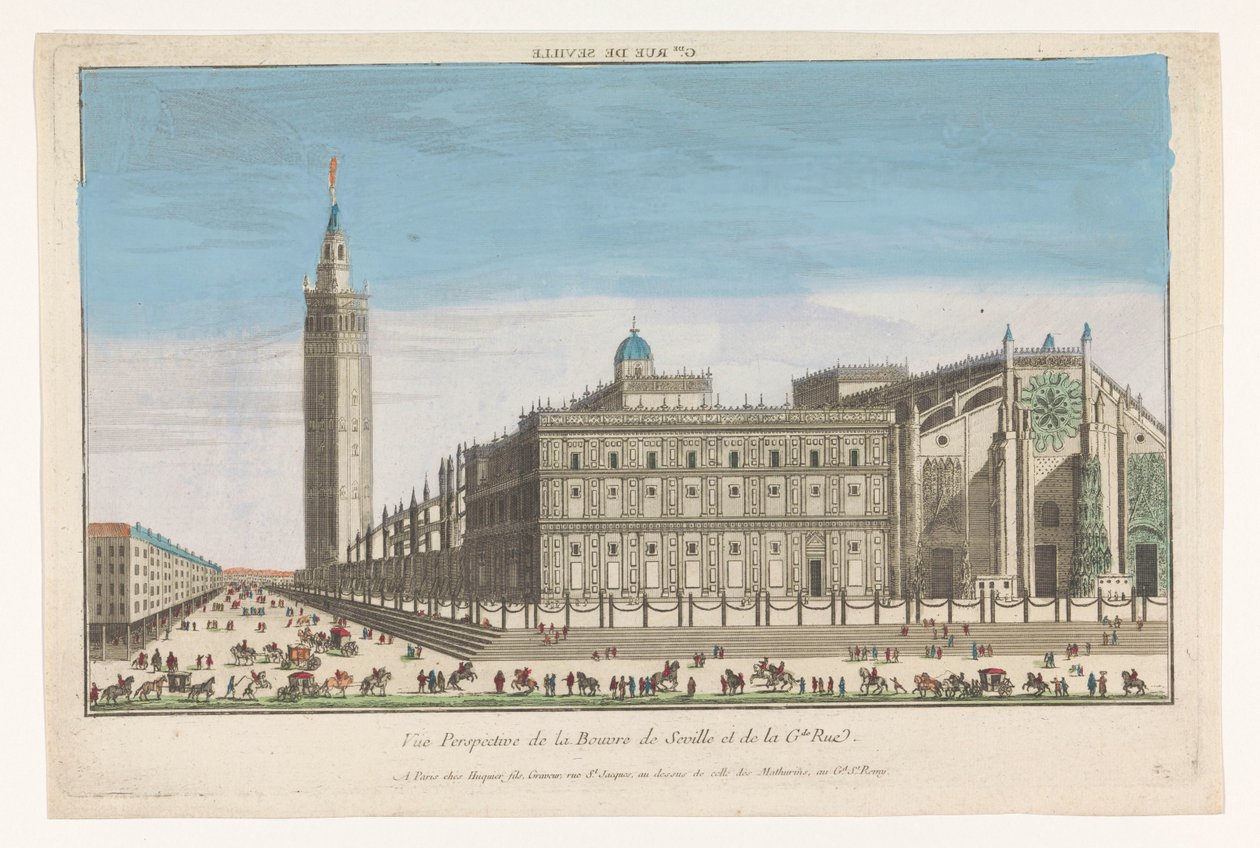 Ansicht der Kathedrale von Sevilla von Jacques Gabriel Huquier