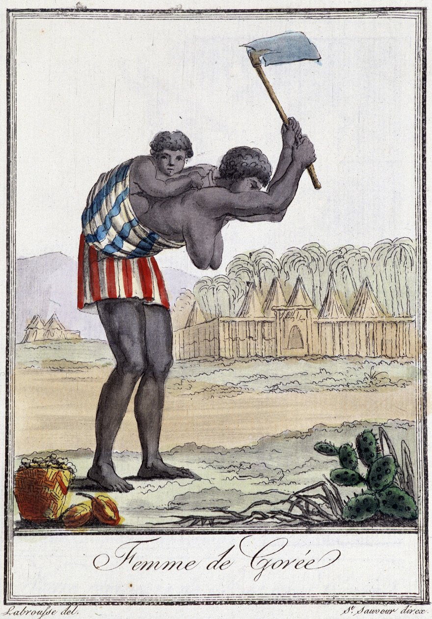 Frau von Gorée (Senegal) - in „Encyclopedia of Travels“ von Grasset St Sauveur, ed. 1796 von Jacques Grasset de Saint-Sauveur