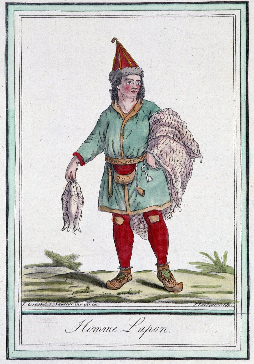 Lappländer - in „Encyclopédie des voyages“ von Grasset Saint Sauveur, ed. Paris 1796 von Jacques Grasset de Saint Sauveur