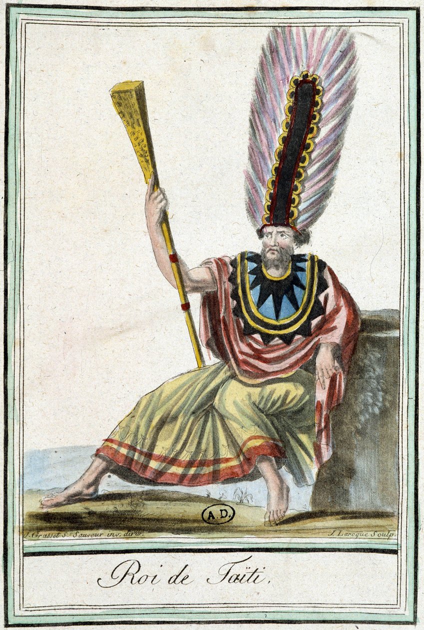 König von Tahiti - in „Enzyklopädie der Reisen“ von J. Grasset Saint-Sauveur von Jacques Grasset de Saint Sauveur