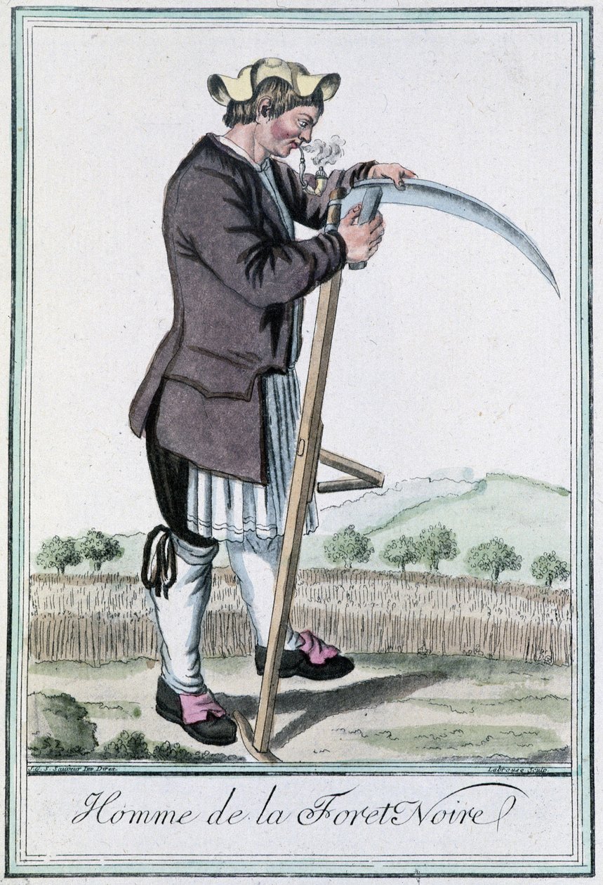 Mann aus dem Schwarzwald - in „Enzyklopädie der Reisen“ von Grasset St Sauveur, ed. 1796 von Jacques Grasset de Saint Sauveur