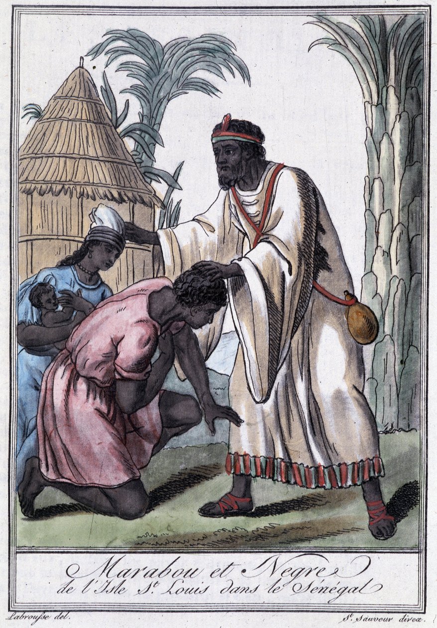 Marabu von der Insel Saint Louis, Senegal - in „Encyclopédie des voyages“ von Grasset Saint Sauveur, ed. Paris 1796 von Jacques Grasset de Saint Sauveur
