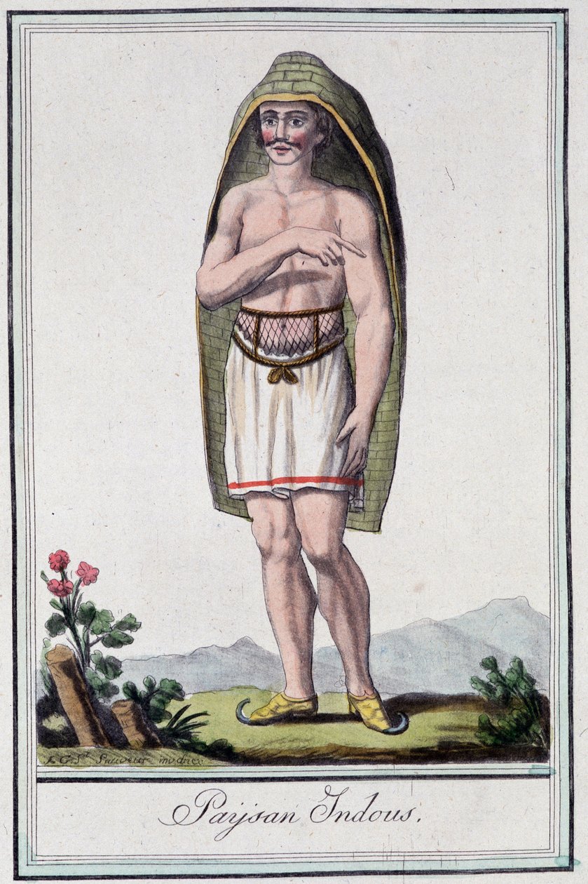 Bauer aus Indien - in „Encyclopedie des voyages“ von Grasset St Sauveur, ed. 1796 von Jacques Grasset de Saint Sauveur