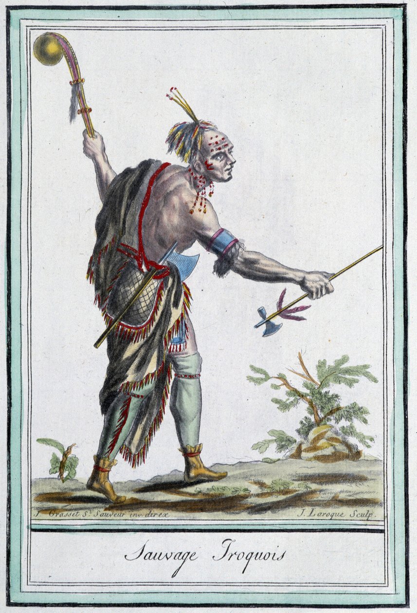 Irokesen-Wilder - in „Encyclopedia of travels“ von Grasset St Sauveur, Paris von Jacques Grasset de Saint Sauveur