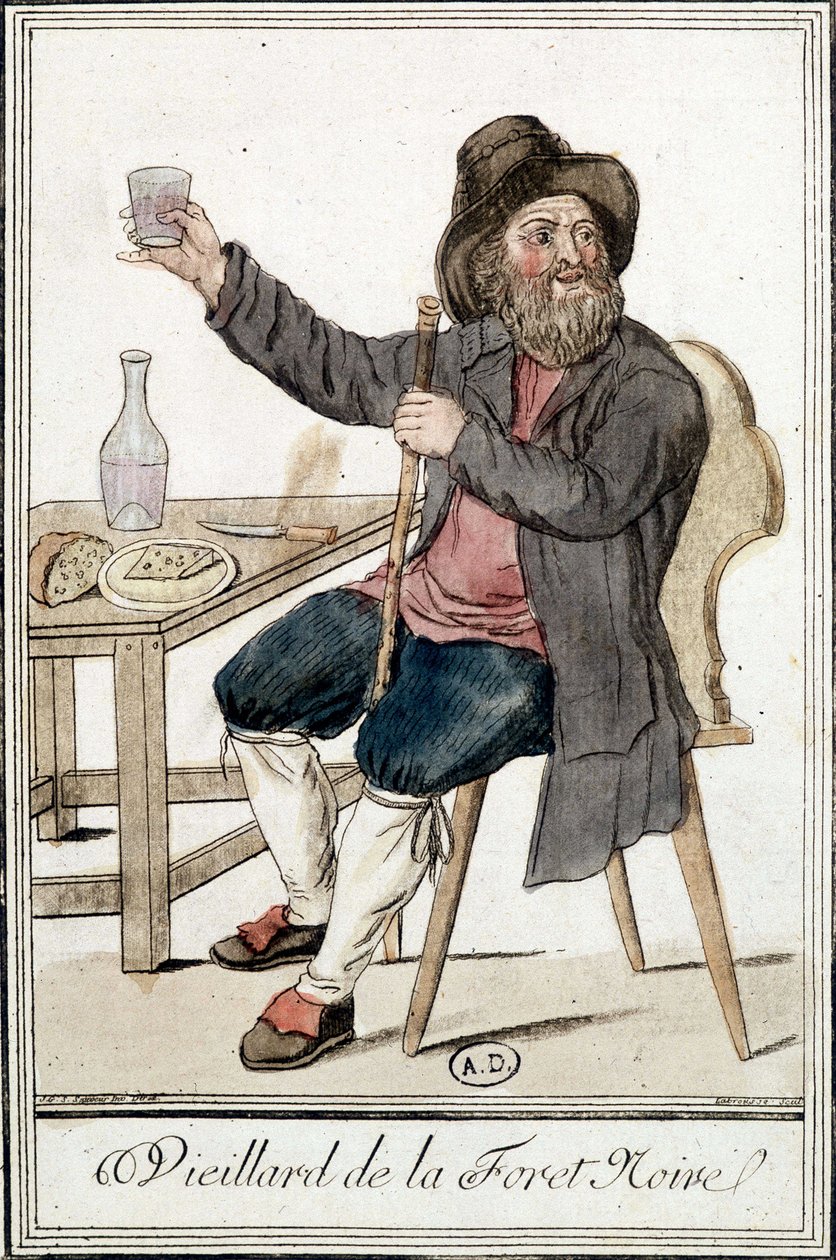 Alter Mann aus dem Schwarzwald - in „Enzyklopädie der Reisen“ von J. Grasset Saint-Sauveur von Jacques Grasset de Saint Sauveur