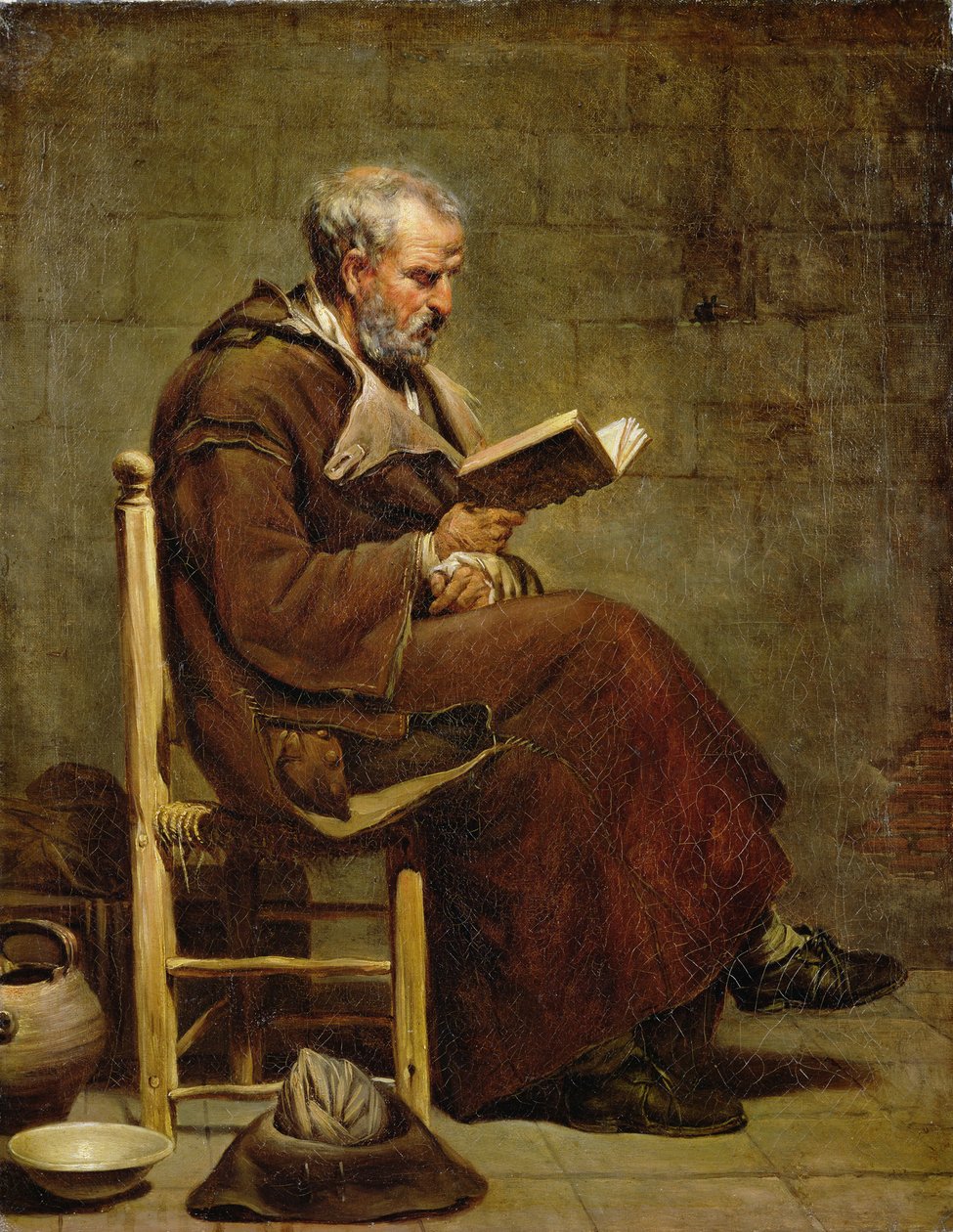 Ein sitzender alter Mann liest, vor 1797 von Jacques Henri Sablet
