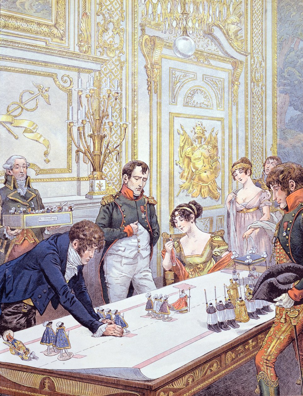 Napoleon (1769-1821) und seine Frau Josephine (1763-1814) bereiten die Krönung vor, Illustration aus 