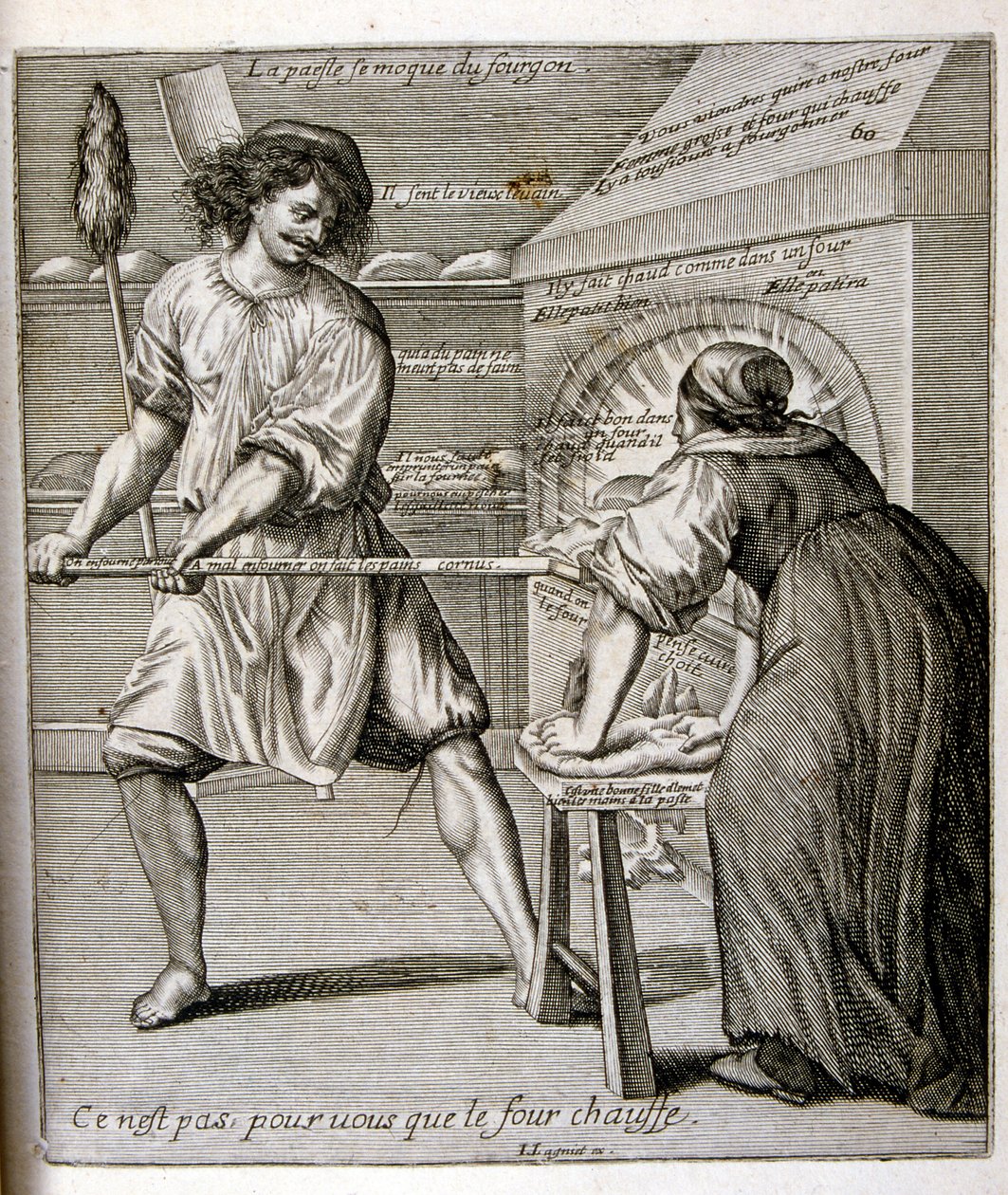 17. Jahrhundert gravierte Illustration aus einer Sammlung von Sprichwörtern. Paris 1657-1663. Von Jacques Lagniet (1620-1675). Französischer Graveur. Von ihm viele sozialkritische Gravuren und Spottbilder wie seine manchmal grotesken und fantastischen Illu von Jacques Lagniet