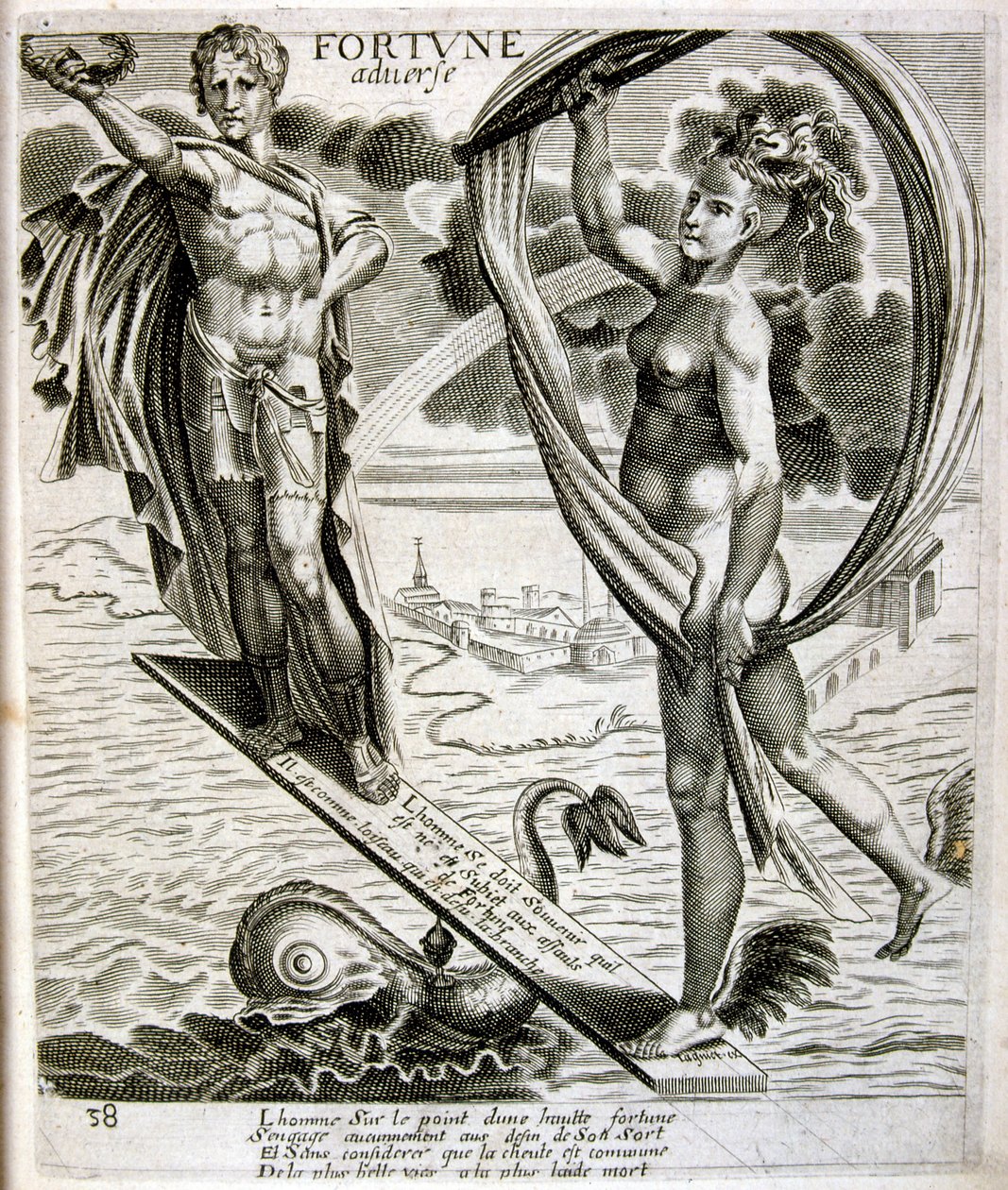 17. Jahrhundert gravierte Illustration aus einer Sammlung von Sprichwörtern. Paris 1657-1663. Von Jacques Lagniet von Jacques Lagniet