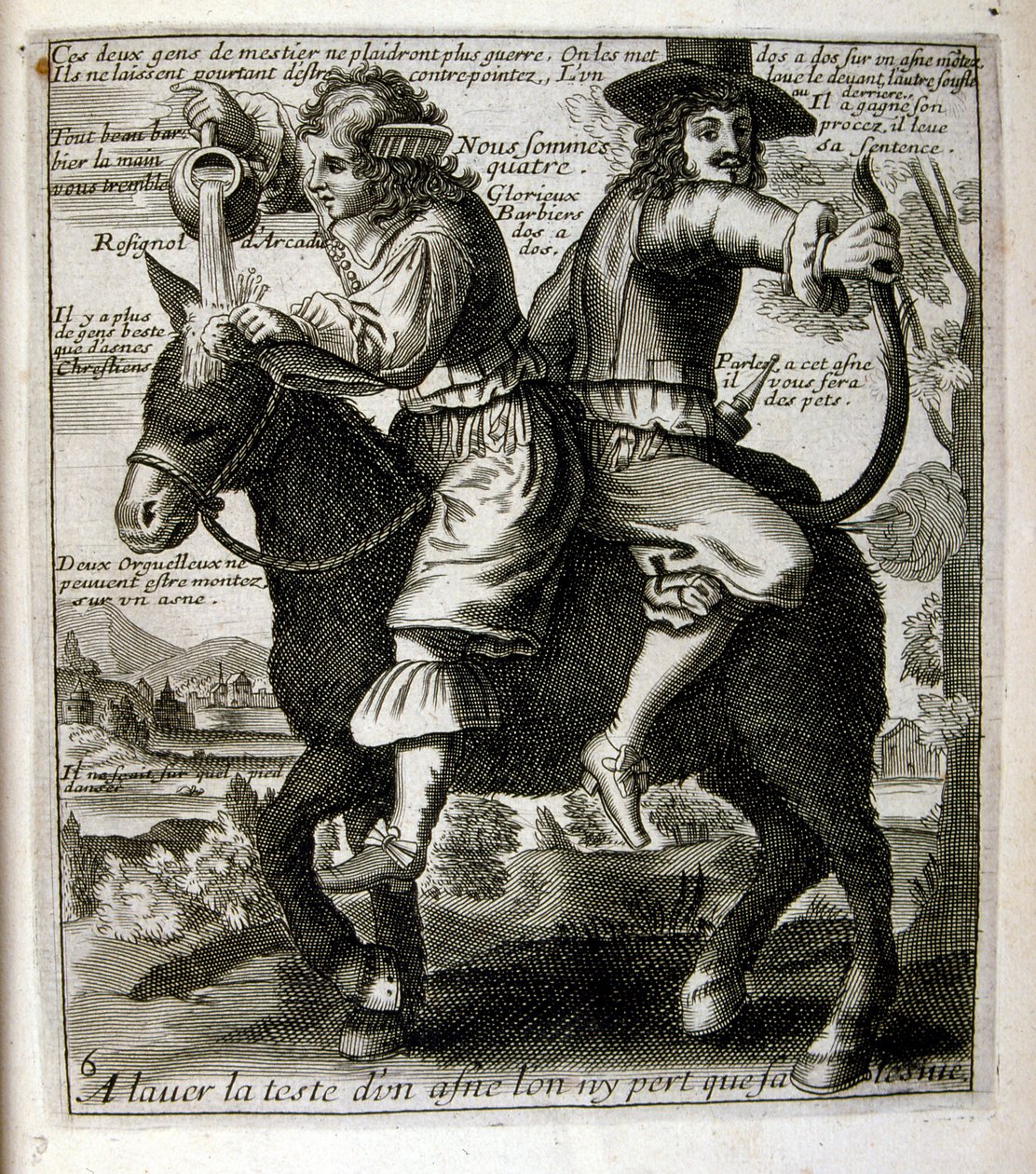 17. Jahrhundert gravierte Illustration aus einer Sammlung von Sprichwörtern. Paris 1657-1663. Von Jacques Lagniet von Jacques Lagniet