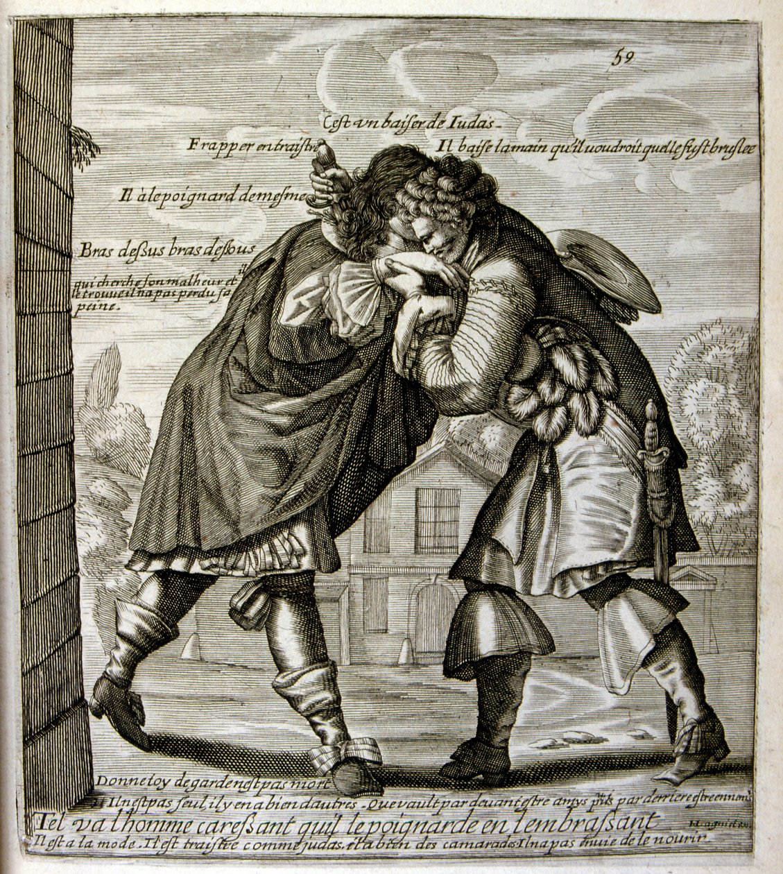 17. Jahrhundert gravierte Illustration aus einer Sammlung von Sprichwörtern. Paris 1657-1663. Von Jacques Lagniet (1620-1675). Französischer Graveur. von Jacques Lagniet