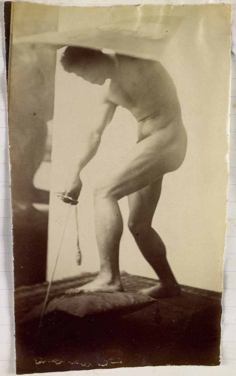 Studie eines männlichen Aktmodells im Atelier von Jacques de Lalaing von Jacques Lalaing (attributed to)