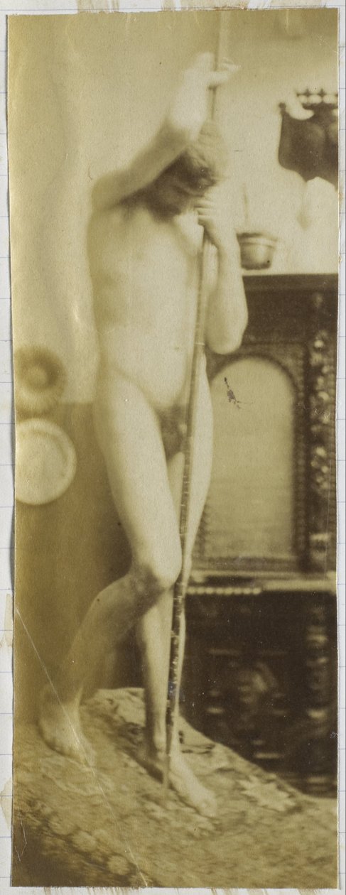 Studie eines männlichen Aktmodells, stehend, im Atelier von Jacques de Lalaing von Jacques Lalaing (attributed to)