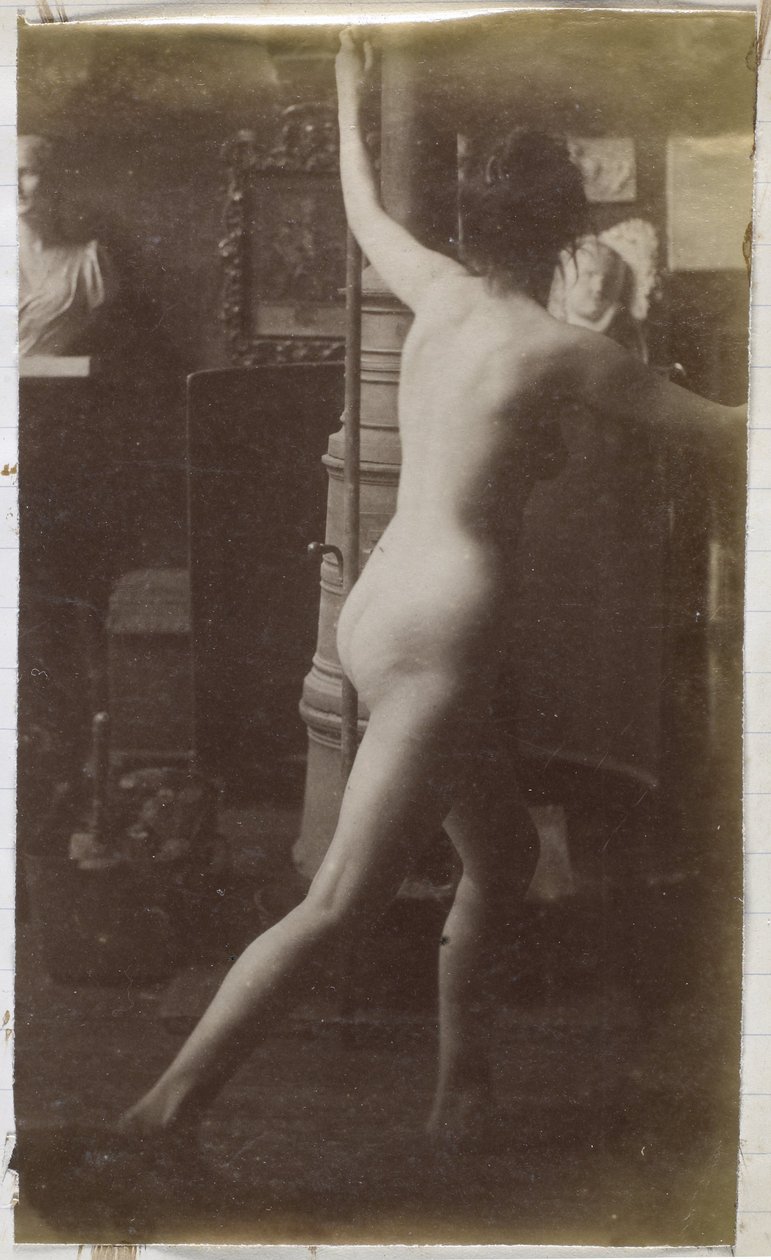 Studie eines weiblichen Aktmodells, von hinten gesehen, im Atelier von Jacques de Lalaing von Jacques Lalaing (attributed to)