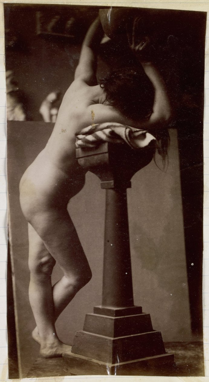 Studie eines weiblichen Aktmodells, von der Seite gesehen, im Atelier von Jacques de Lalaing von Jacques Lalaing (attributed to)