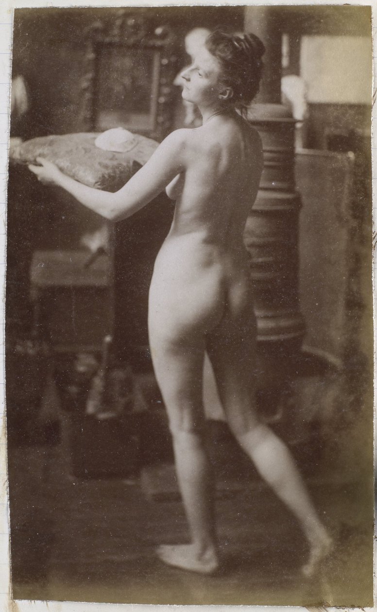 Studie eines weiblichen Aktmodells, schräg von hinten gesehen, im Atelier von Jacques de Lalaing von Jacques Lalaing (attributed to)