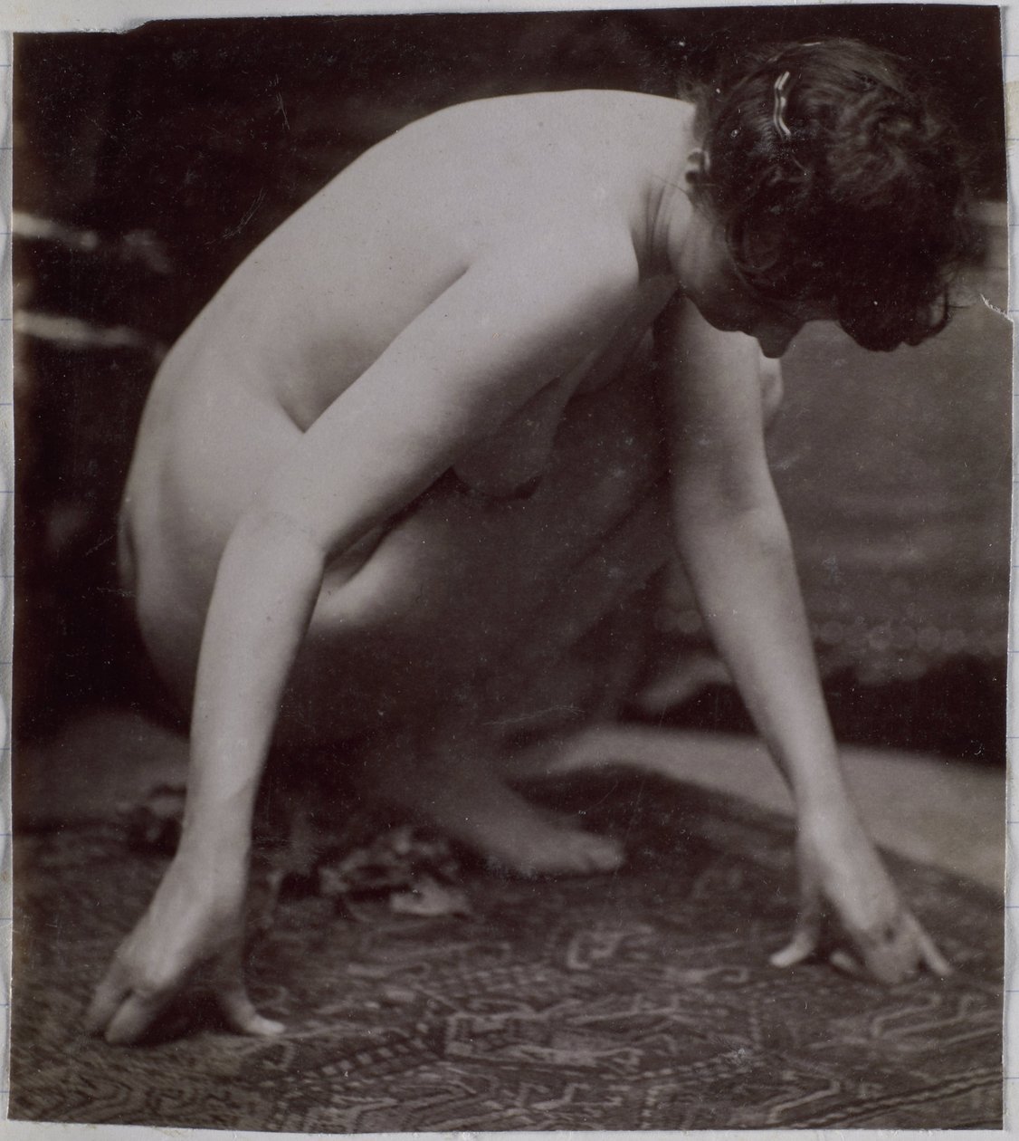 Studie eines weiblichen Aktmodells, von der Seite gesehen, im Atelier von Jacques de Lalaing von Jacques Lalaing (attributed to)