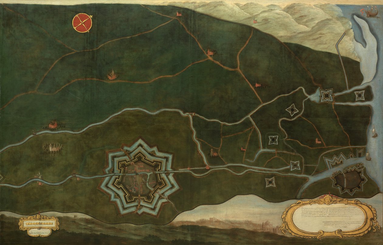 Karte von Damme und den spanischen Grenzfestungen bei Sluis von Jacques Lobberecht