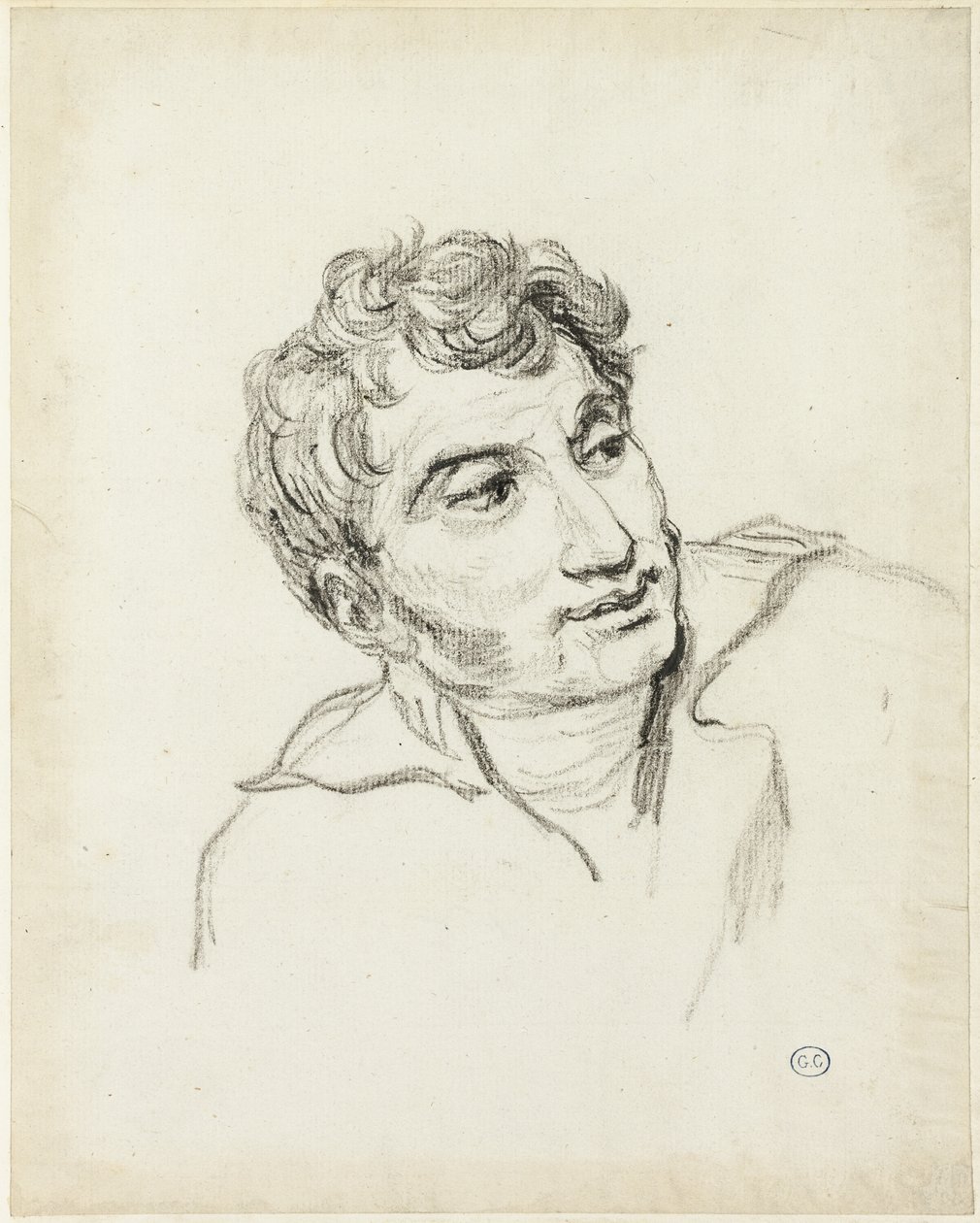 Büste eines Mannes, Kopf nach rechts gedreht von Jacques Louis David