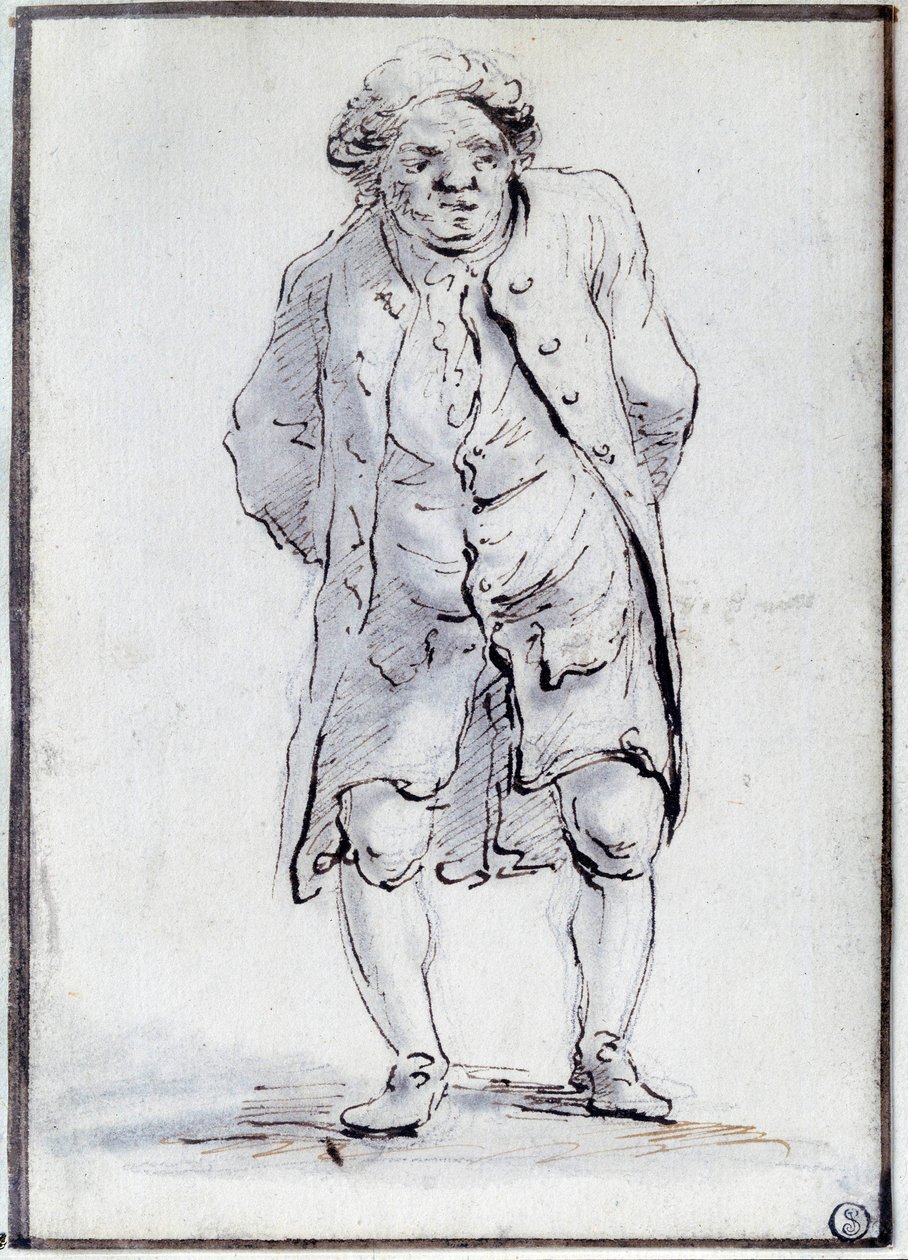 Karikatur von Honoré Gabriel Riqueti, Graf von Mirabeau (1749-1791) von Jacques Louis David