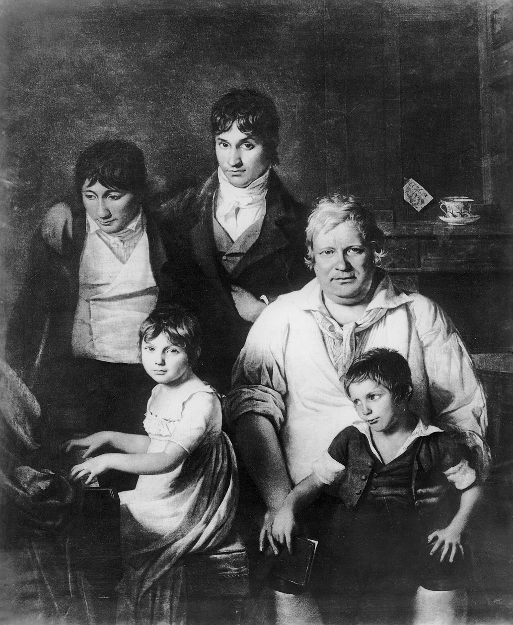 Familienporträt, früher bekannt als Michel Gerard (1737-1815) Mitglied der Konvention, mit seiner Familie, Ende des 18. Jahrhunderts von Jacques Louis David