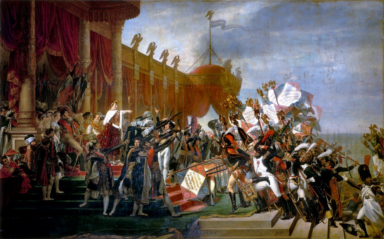 Der Eid der Armee auf den Kaiser nach der Verteilung der Adler, 5. Dezember 1804 von Jacques Louis David
