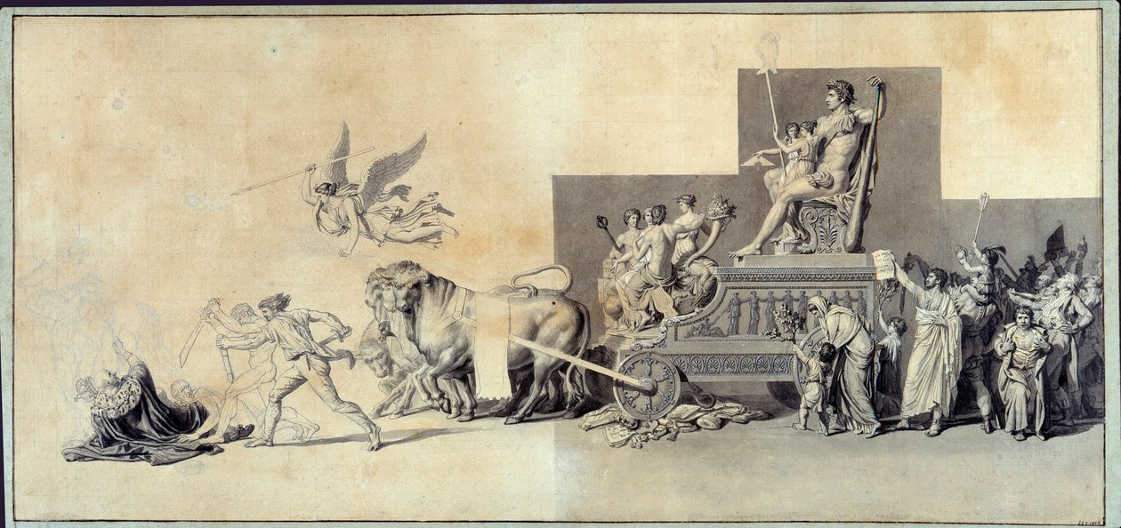 Der Triumph des französischen Volkes. Zeichnung mit Bleimine von Jacques Louis David (1748-1825) 1793 Paris, Musée Carnavalet von Jacques Louis David