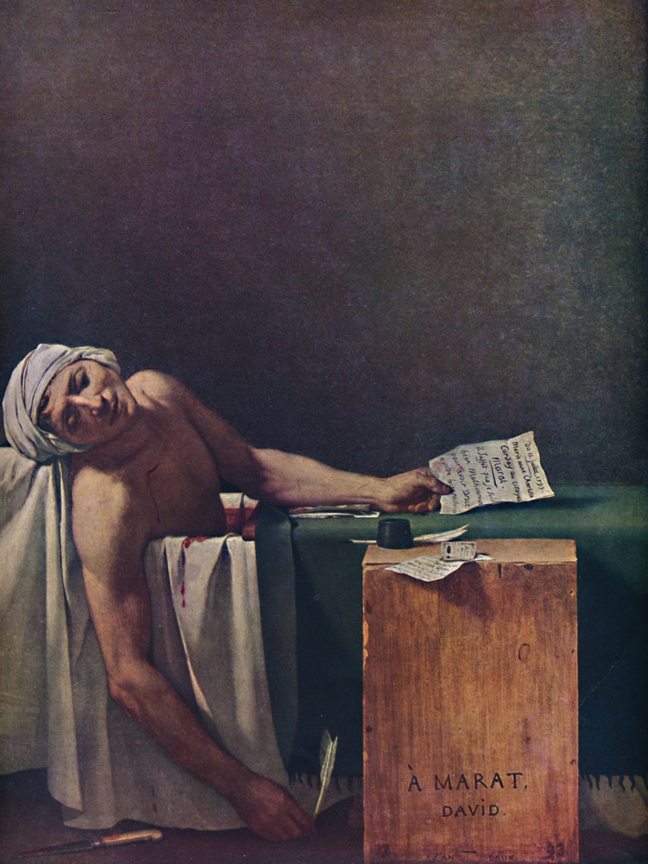 Marat ermordet, Der Tod von Marat, 1793, 1937 von Jacques Louis David