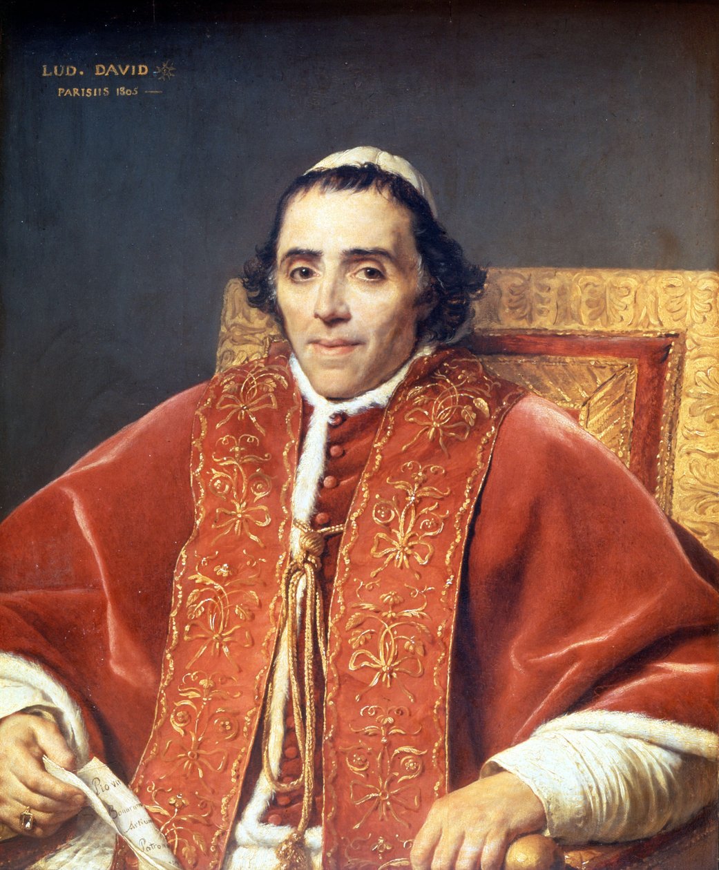 Pius VII (1742 - 1823). Gemälde von Jacques Louis David (1748-1825). Louvre Museum. Paris von Jacques Louis David