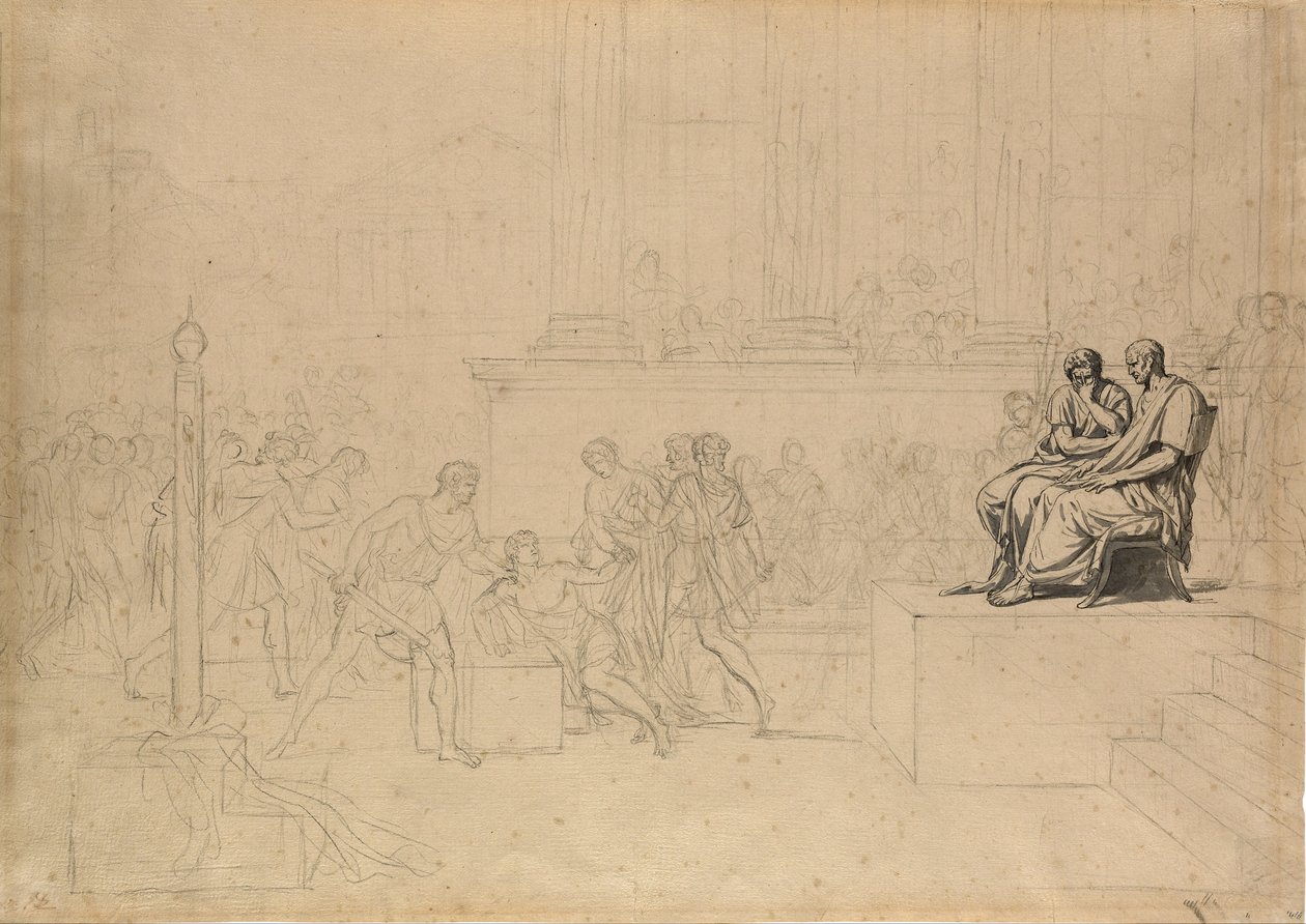 Studie zur Hinrichtung der Söhne des Brutus von Jacques Louis David