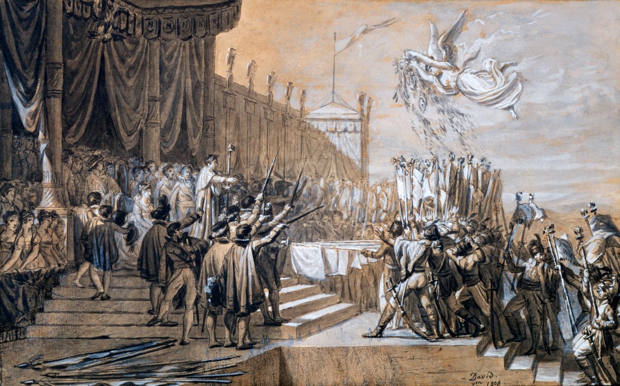 Die Verteilung der Adlerstandarten, 5. Dezember 1804, 1808 von Jacques Louis David