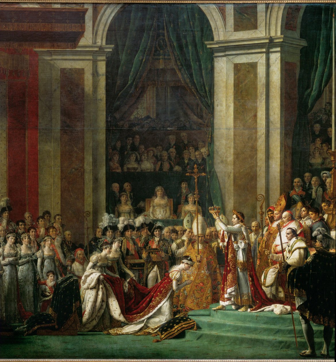Die Krönung Napoleons I. durch Papst Pius VII. in der Kathedrale Notre-Dame de Paris von Jacques Louis David