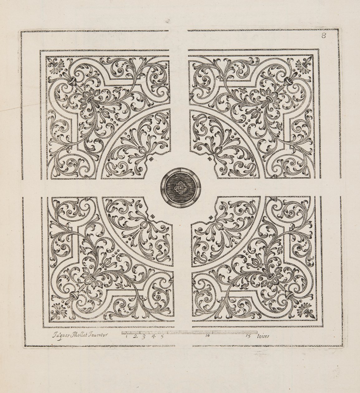 Entwurf für Parterre, aus Theatre des Plans et Jardinages, veröffentlicht 1652 (Gravur) von Jacques Mollet