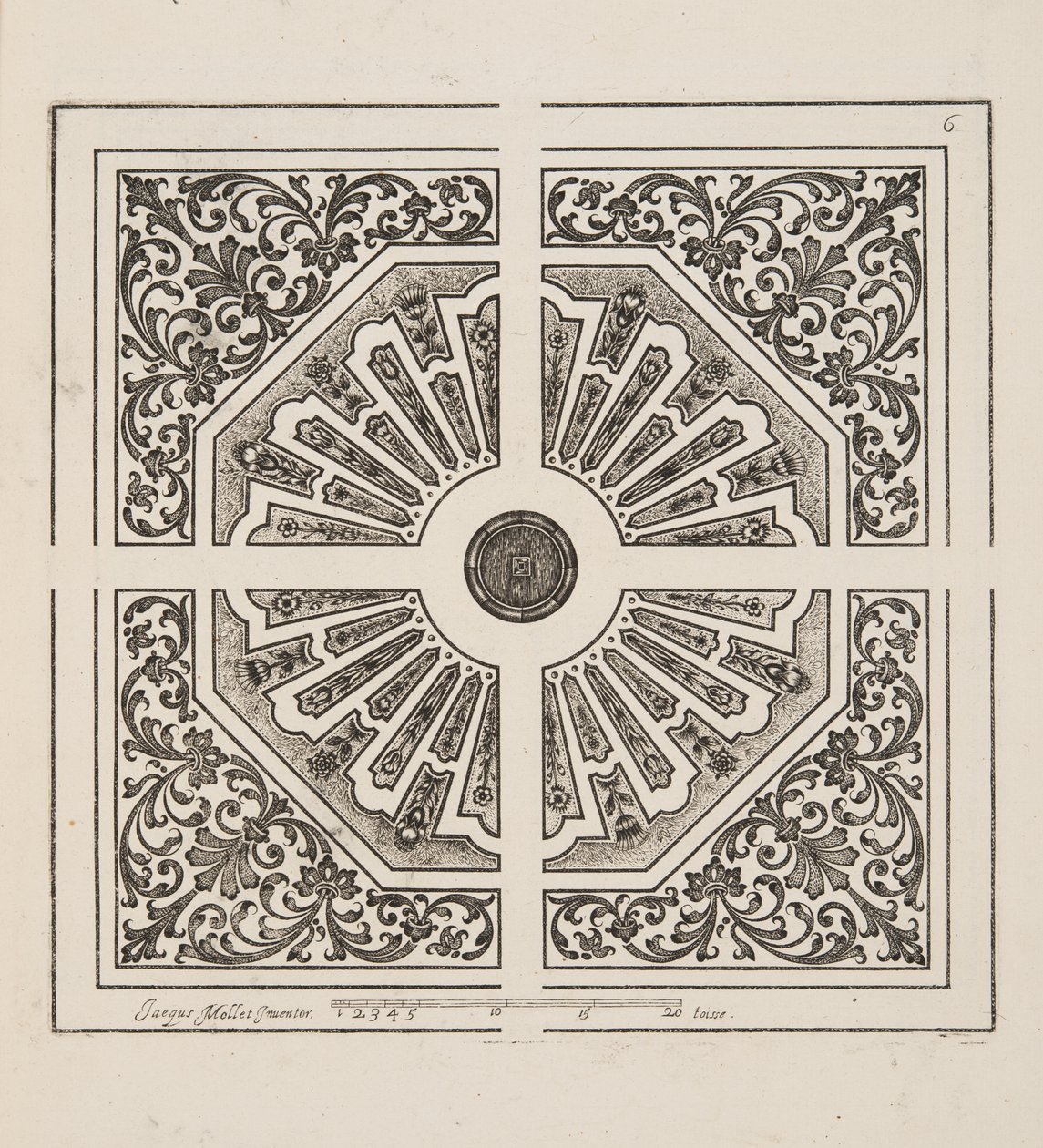 Entwurf für Parterre, aus Theatre des Plans et Jardinages, veröffentlicht 1652 (Gravur) von Jacques Mollet