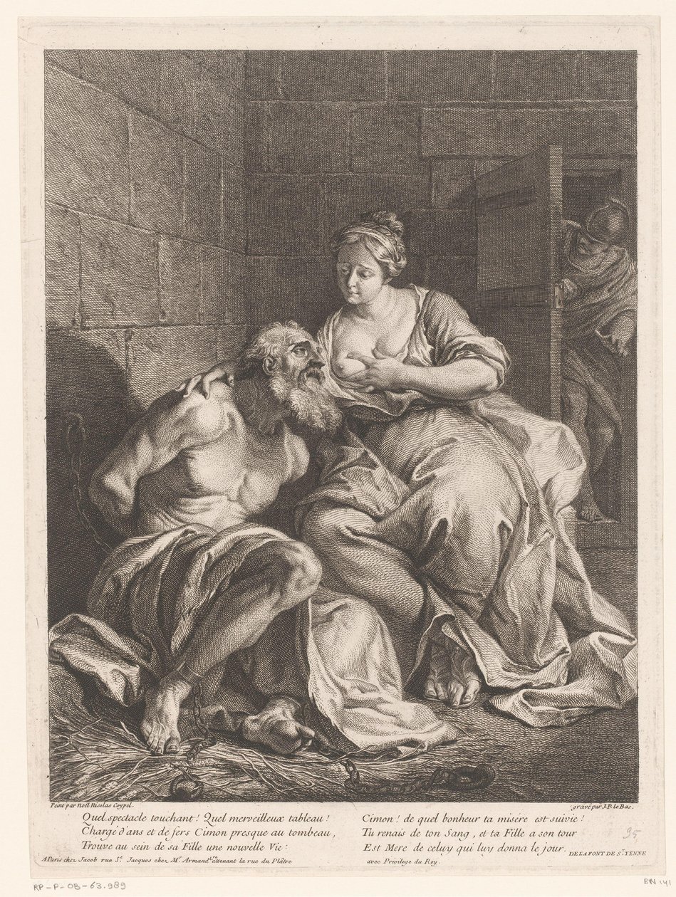 Cimon von Pero genährt (Caritas Romana) von Jacques Philippe Le Bas