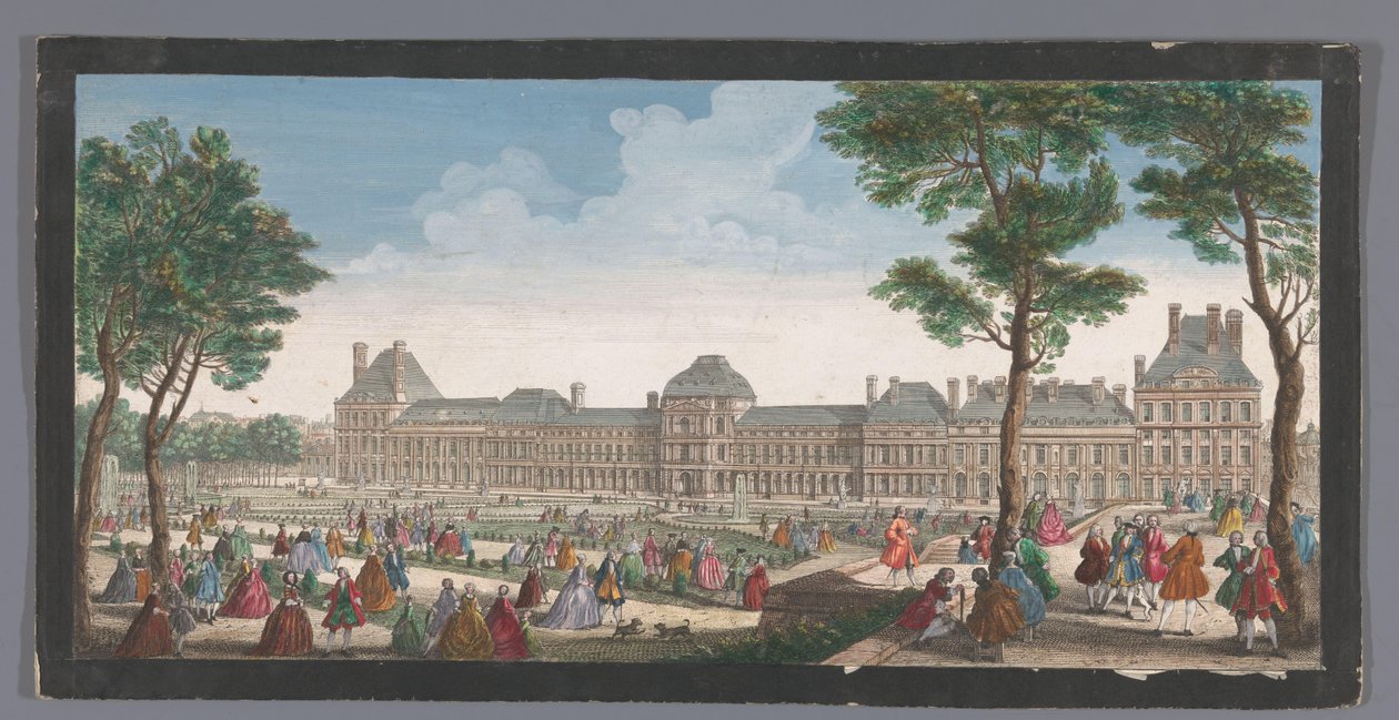 Ansicht des Palais des Tuileries in Paris vom Jardin des Tuileries von Jacques Rigaud