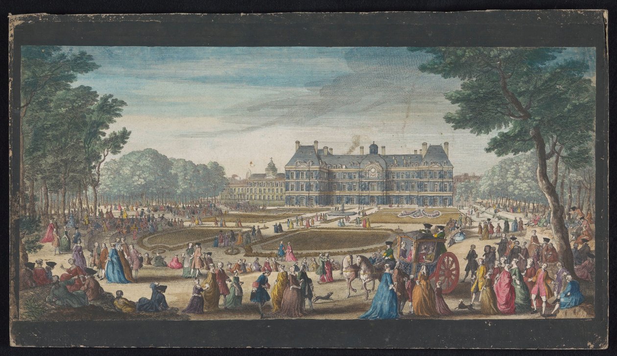 Ansicht des Palais du Luxembourg in Paris vom Garten aus (Les promenades du Luxembourg) von Jacques Rigaud