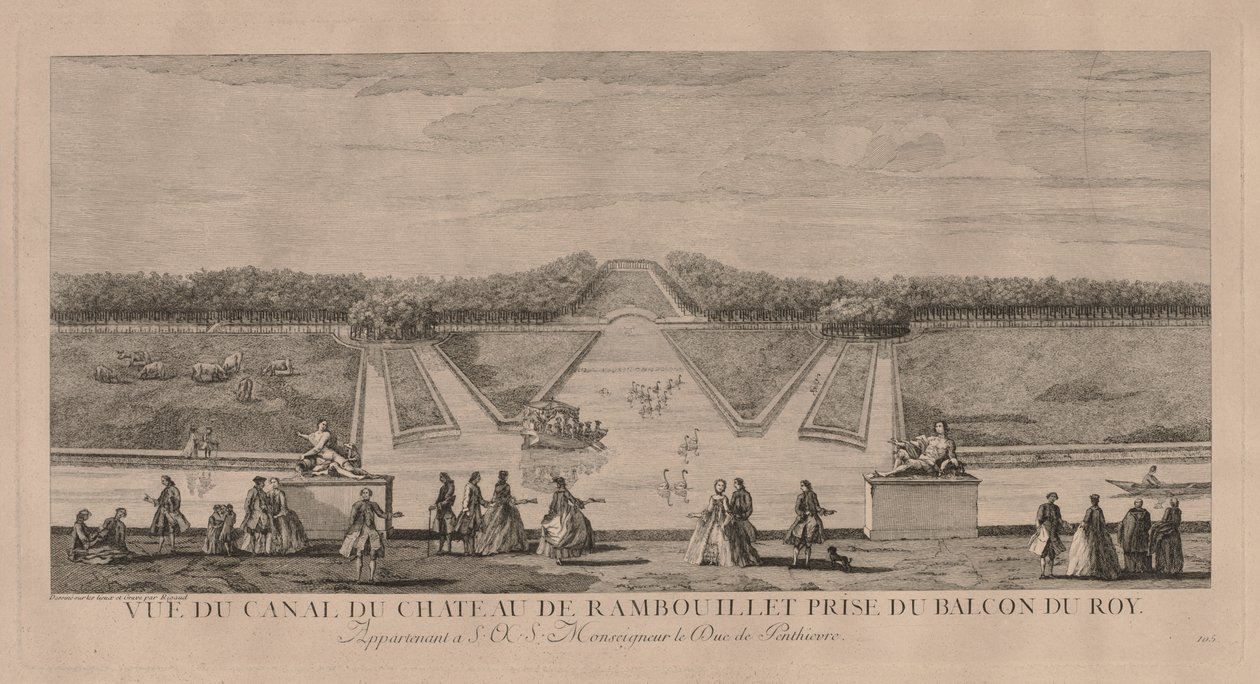 Das Schloss vom Kanal in Rambouillet von Jacques Rigaud