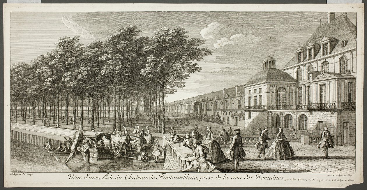 Ansicht eines Flügels des Schlosses Fontainebleau, aus der Serie Le Château de Fontainebleau von Jacques Rigaud